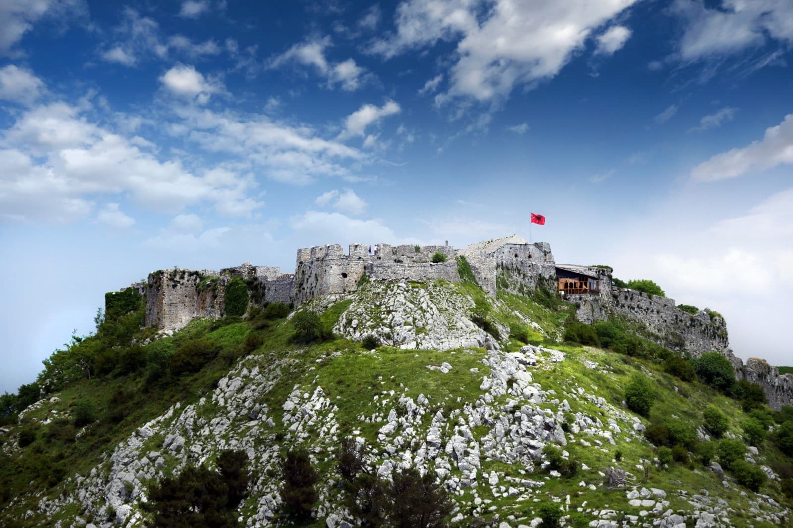 Rozafa Castle above the surrounding landscape