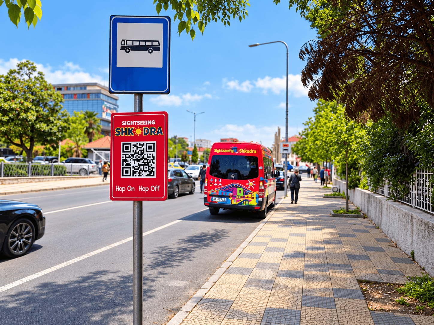 Start/Stop boarding point for Sightseeing Shkodra